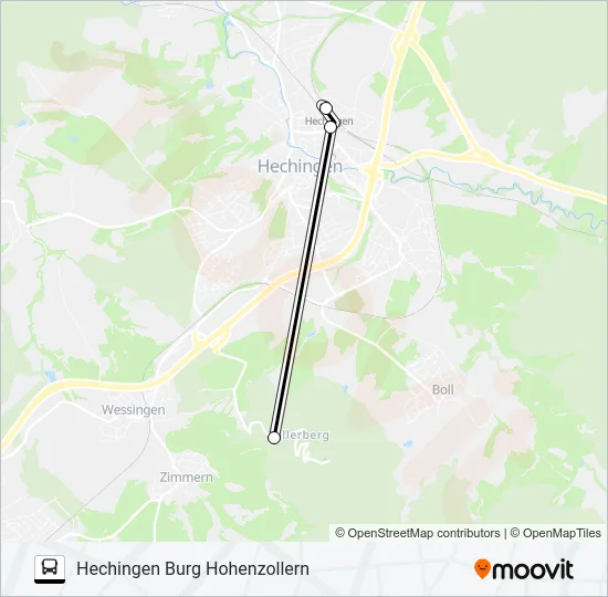 Автобус HECHINGEN BF/ZOB BSTG H2 - HECHINGEN BF/ZOB BSTG H1: карта маршрута