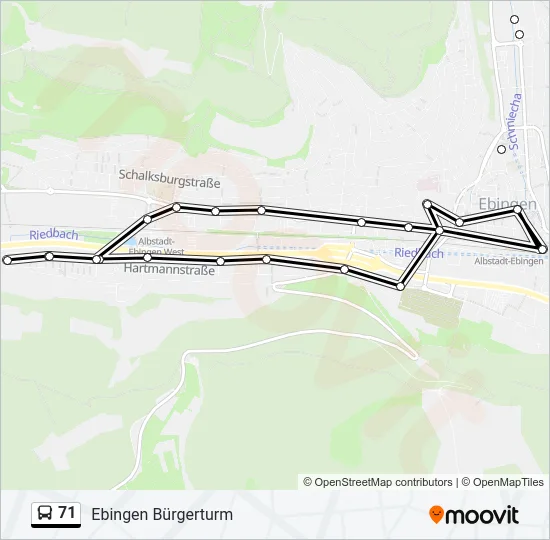 71 Bus Line Map