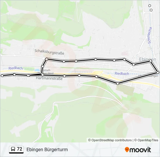 72 Bus Line Map