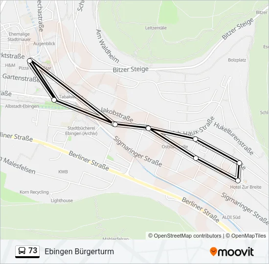 73 Bus Line Map