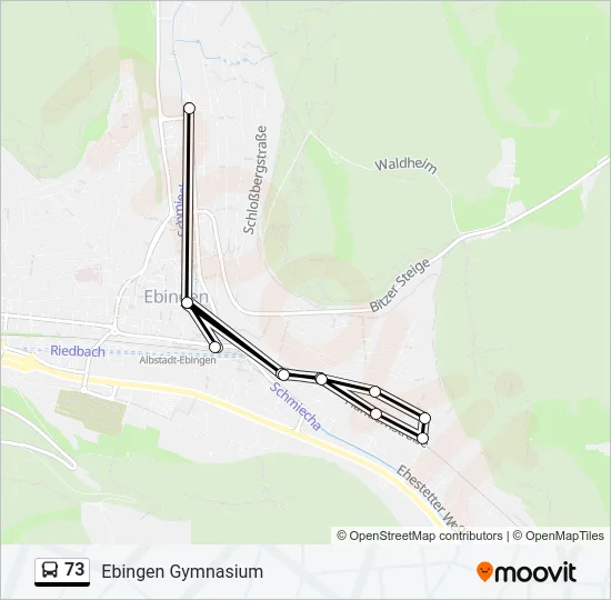 73 Bus Line Map