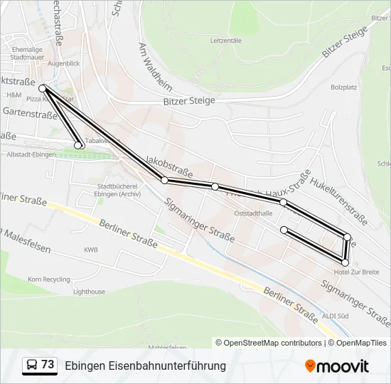 73 Bus Line Map