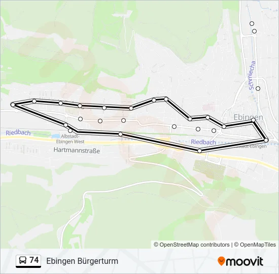 74 Bus Line Map