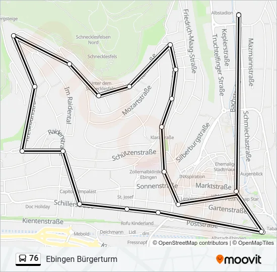 76 Bus Line Map
