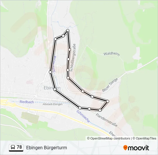 78 Bus Line Map