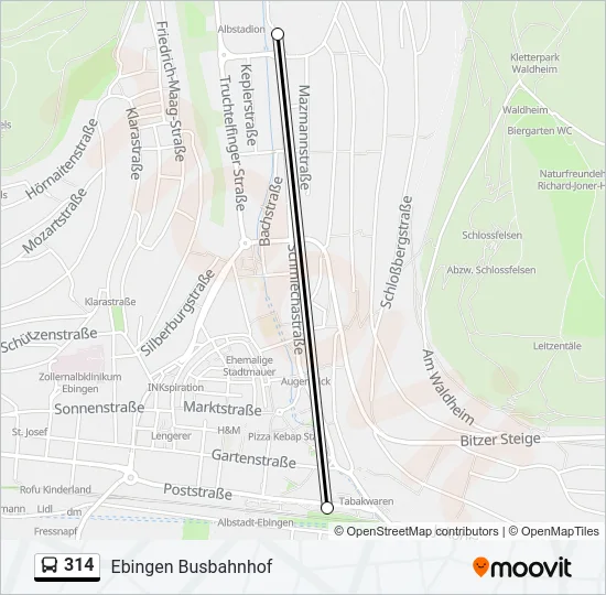 314 Bus Line Map