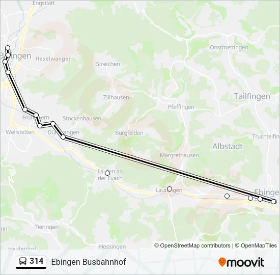 314 Bus Line Map