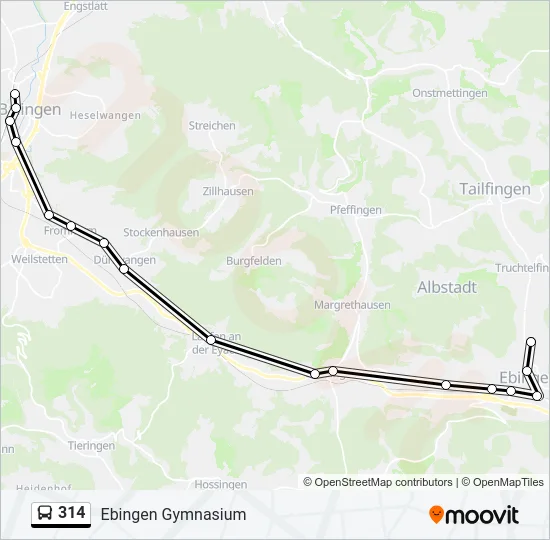 314 Bus Line Map
