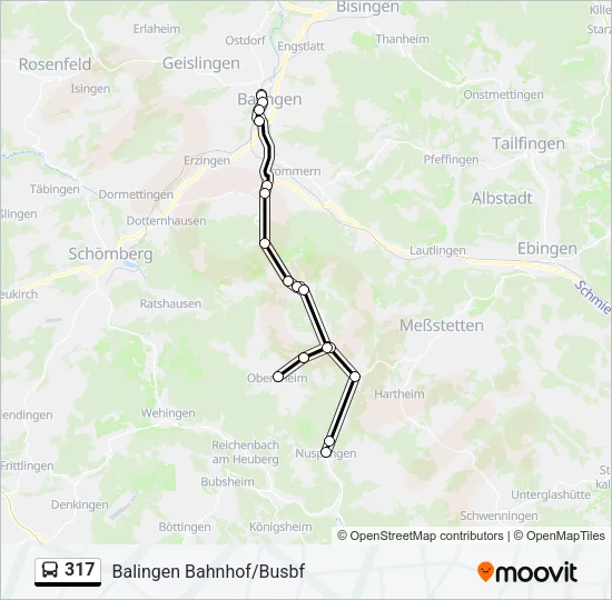 317 Bus Line Map