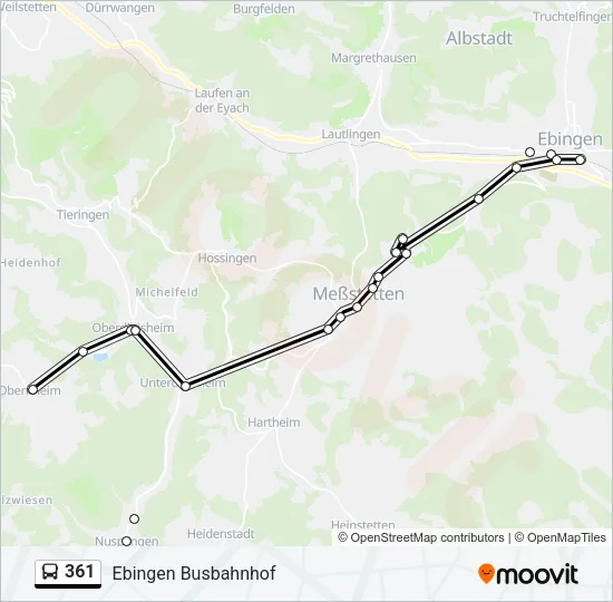 361 Bus Line Map