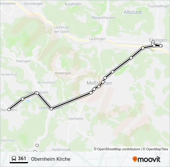 361 Bus Line Map