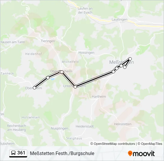 361 Bus Line Map