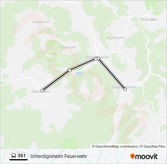 361 Bus Line Map
