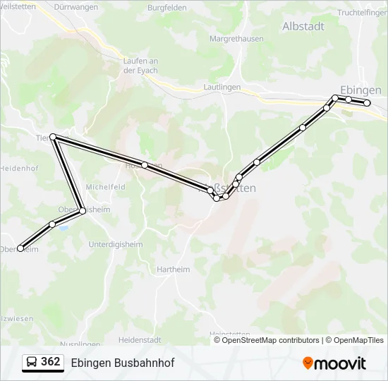 362 Bus Line Map
