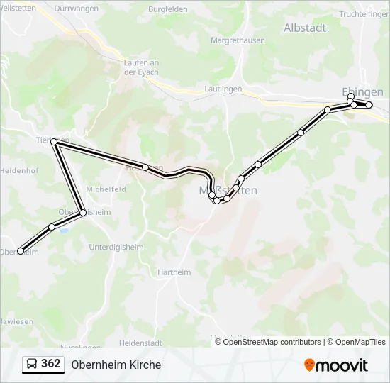 362 Bus Line Map