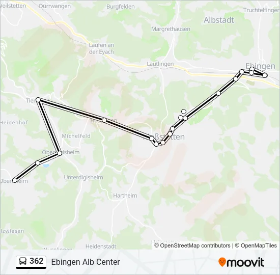 362 Bus Line Map