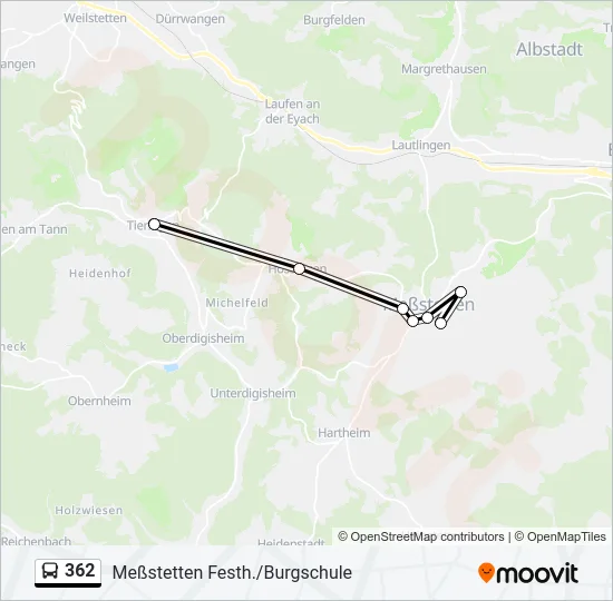 362 Bus Line Map
