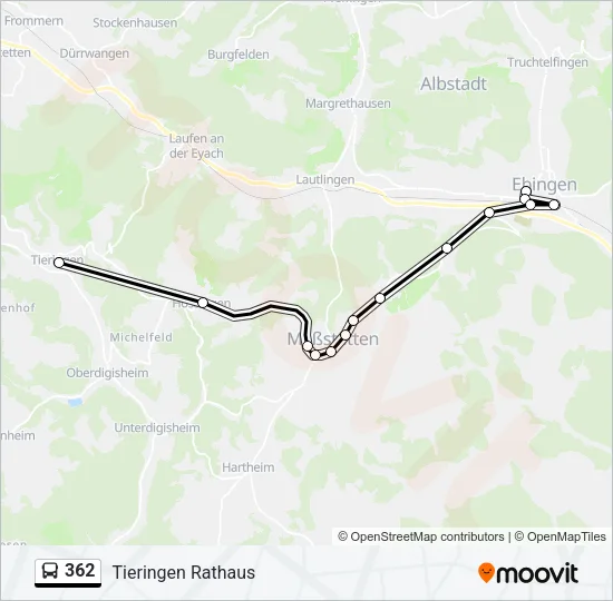 362 Bus Line Map