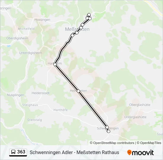 363 Bus Line Map