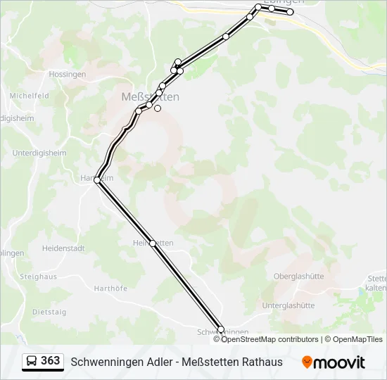 363 Bus Line Map