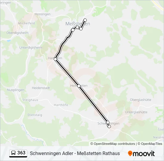 363 Bus Line Map