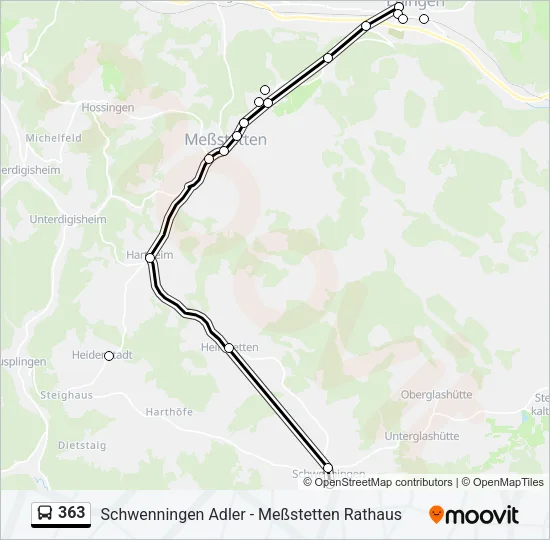 363 Bus Line Map
