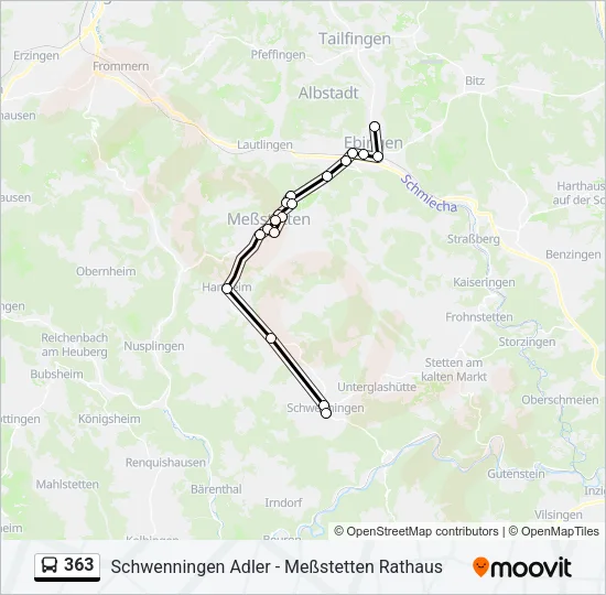 363 Bus Line Map
