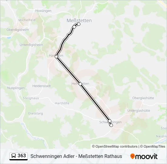 363 Bus Line Map