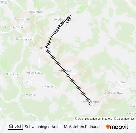 363 Bus Line Map