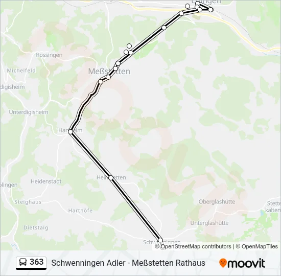 363 Bus Line Map