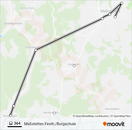 364 Bus Line Map