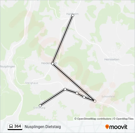 364 Bus Line Map