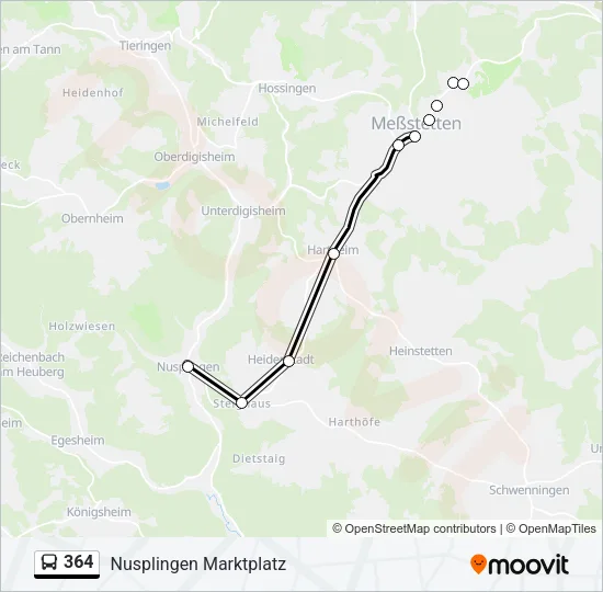 364 Bus Line Map
