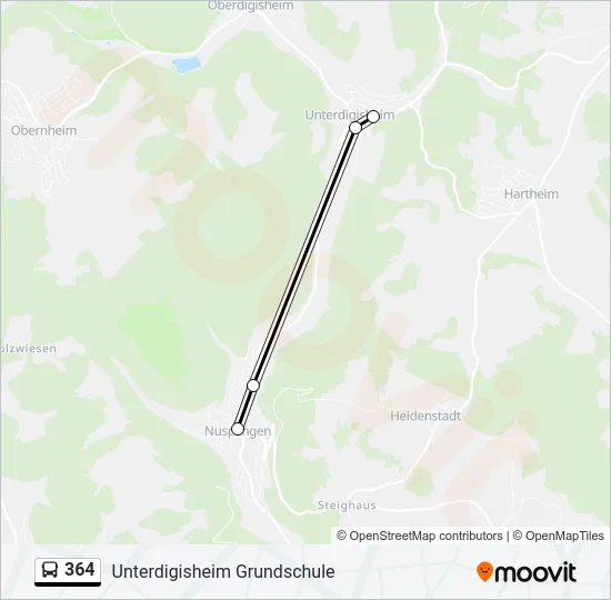 364 Bus Line Map