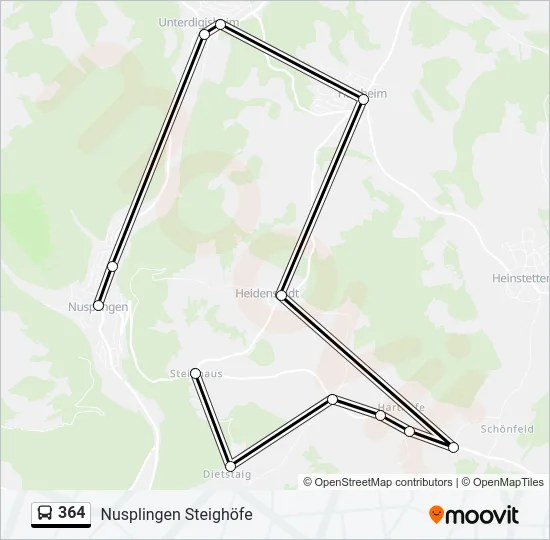 364 Bus Line Map