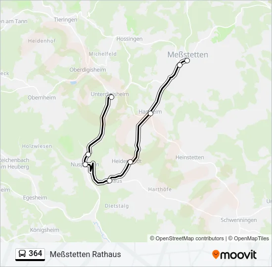 364 Bus Line Map