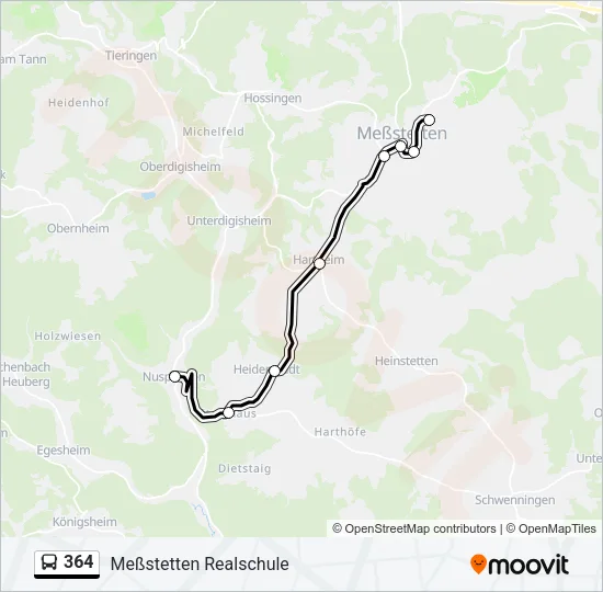 364 Bus Line Map
