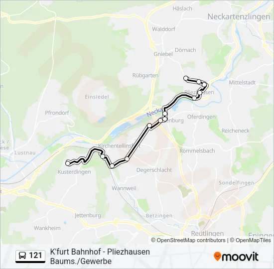 121 Bus Line Map