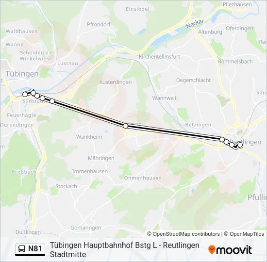 N81 Bus Line Map