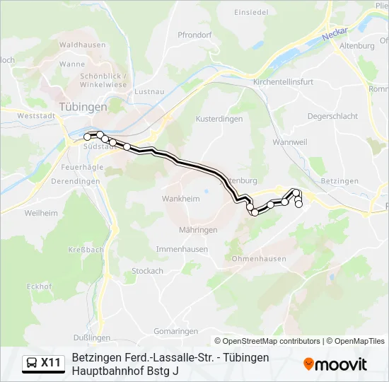 X11 Bus Line Map
