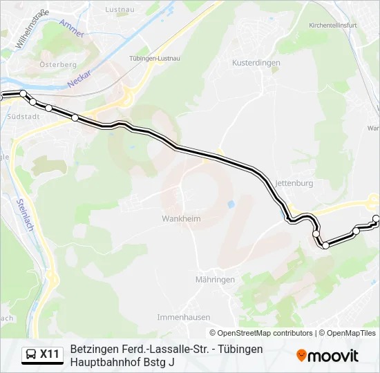 X11 Bus Line Map