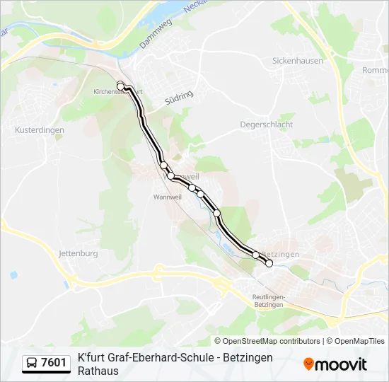7601 Bus Line Map
