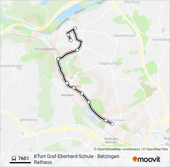 7601 Bus Line Map