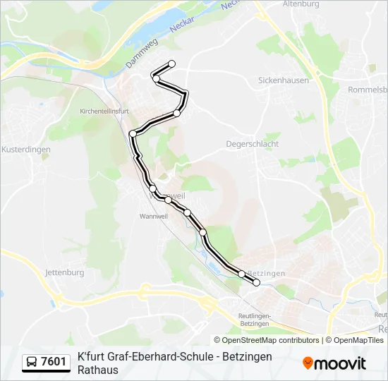 7601 Bus Line Map