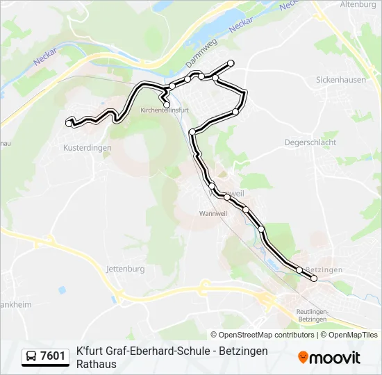 7601 Bus Line Map