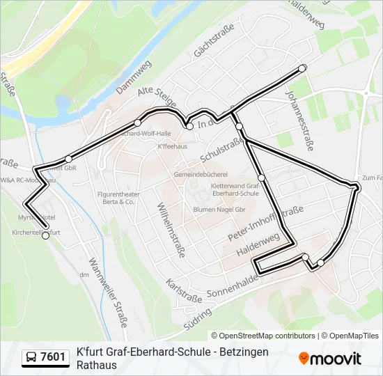 7601 Bus Line Map