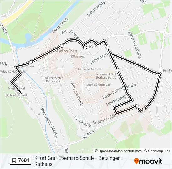 7601 Bus Line Map