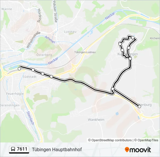 7611 Bus Line Map