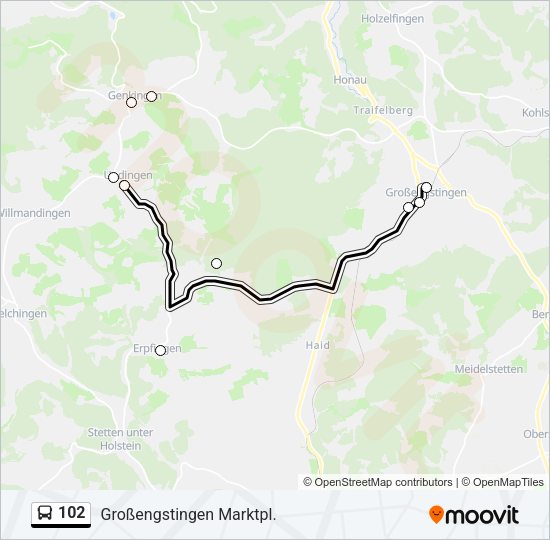 Автобус 102: карта маршрута