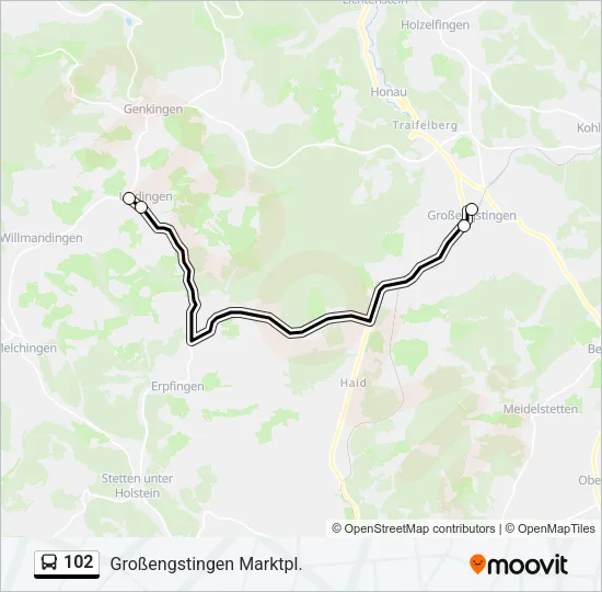 102 Bus Line Map